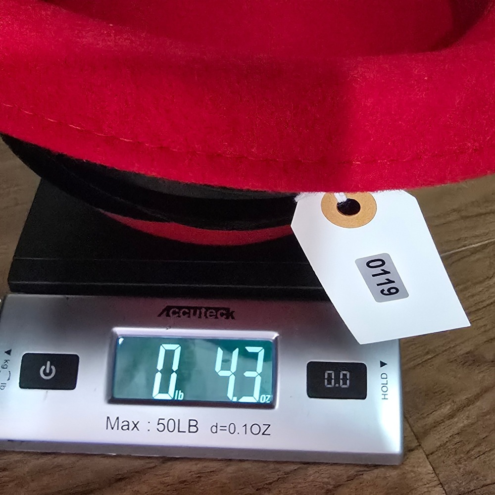 Giovannio New York Red Wool Cloche Hat Black Velvet Ribbon‎ Trim - Picture 7 of 7
